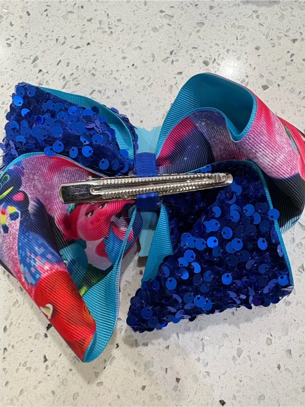 Disney Princess & Trolls Kids Hair Bow Set - Blue, Teal, Pink